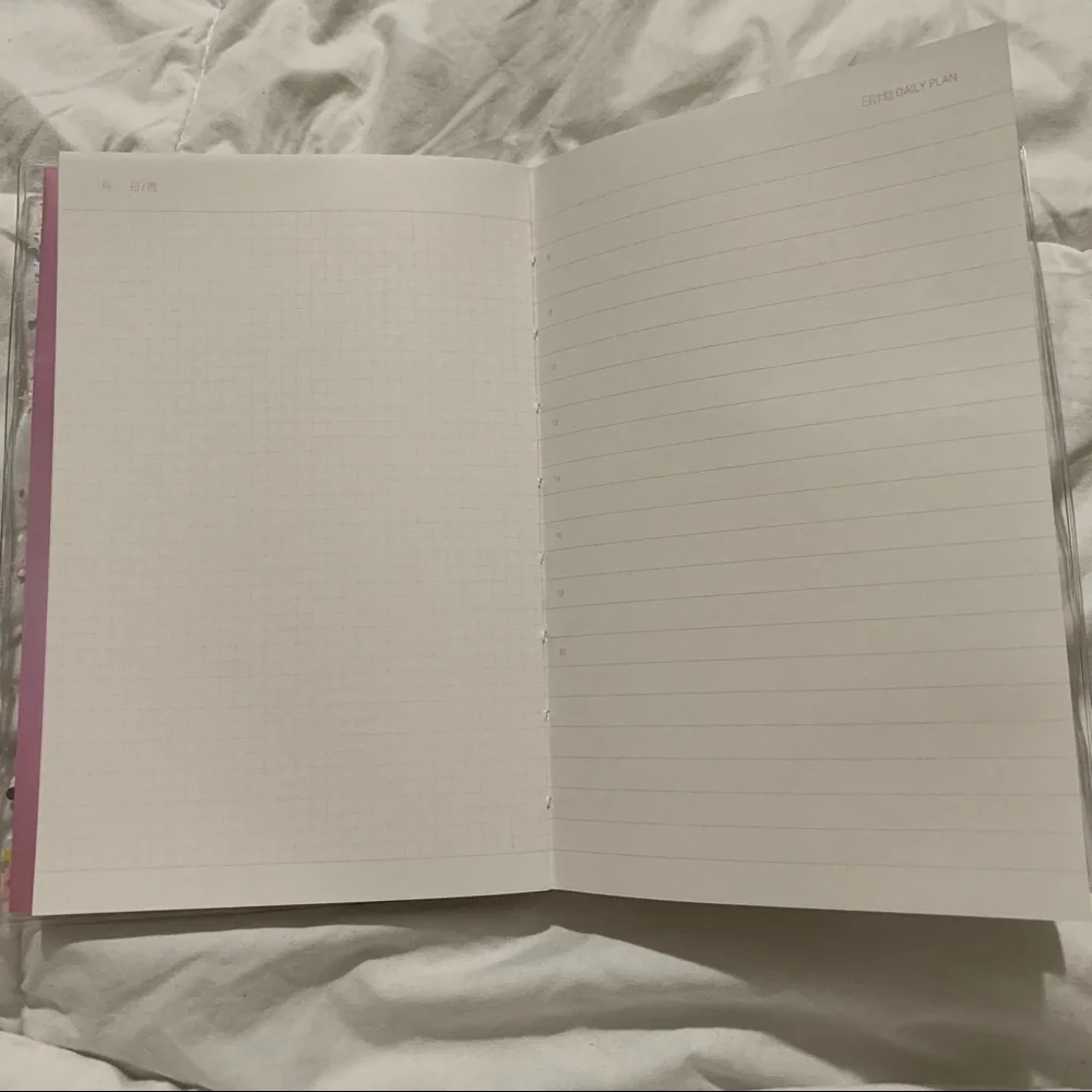 Pink Cherry Blossom Design Small Notebook w/ Water Gel Front Cover with Sequins